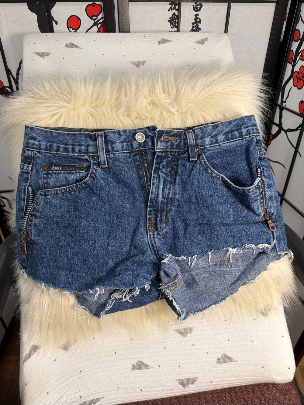 lei Distressed Blue Denim Jean Shorts